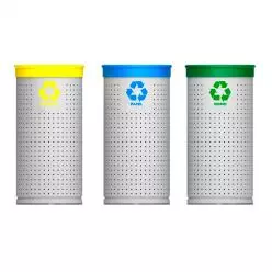 Papelera con tapa basculante ♻️ Papeleras de reciclaje