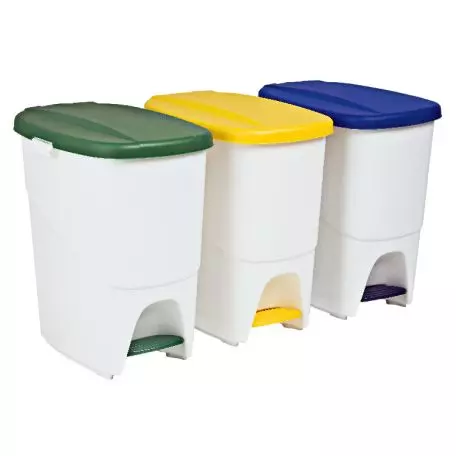 Papelera para el reciclaje con pedal e contenedor Doublet Material para eventos empresas y colectividades