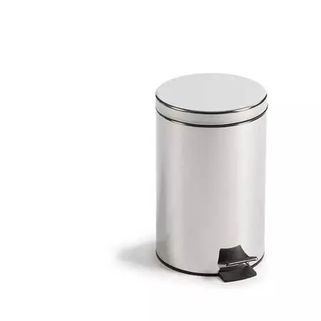 Cubo de basura cilíndrico acero inoxidable 50 litros con pedal