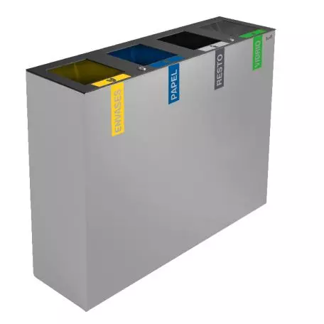 Papelera de reciclaje tapa abierta Mecano Doublet Material para eventos empresas y colectividades