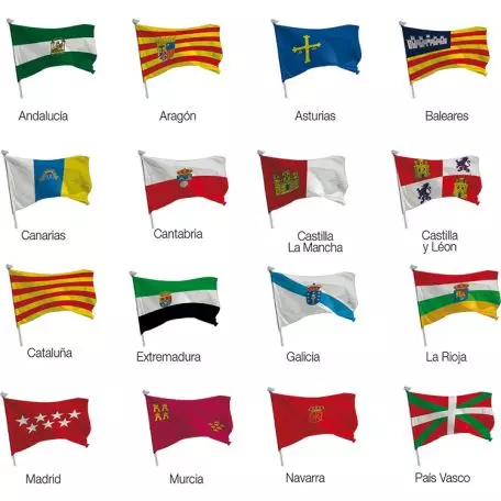 Banderas de las comunidades autonómas de España 200 X 300 cm - Doublet - Material para eventos, empresas y