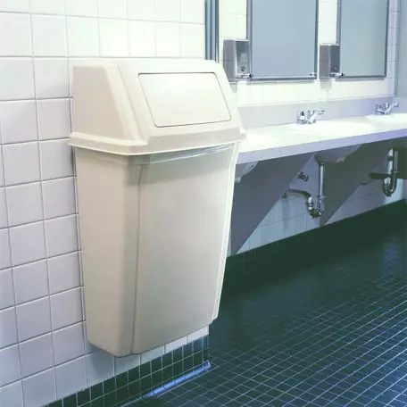 Papelera de pared con tapa basculante Perfil Doublet Material para eventos empresas y colectividades