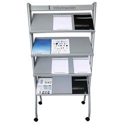 Portafolletos metálico con ruedas Unam