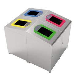Papelera de acero inoxidable para el reciclaje Camel 60 litros