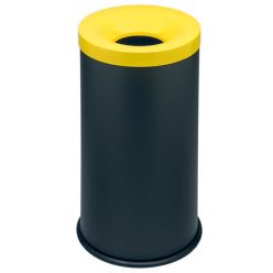 Papeleras anti-incendio negras con tapa de color 50 y 90 litros Autoextint
