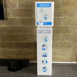 Estación de gel hidroalcohólico en cartón