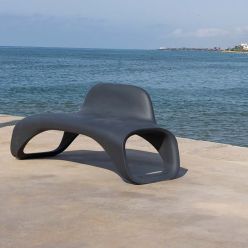 Banco de polietileno con respaldo Flat