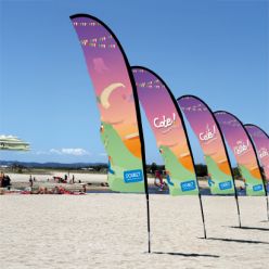 Kit mástil telescópico fibra de vidrio y banderola Beach Flag Playa Pratic