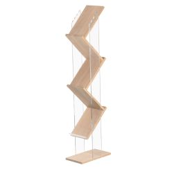 Expositor para folletos A4 en zig-zag en acrílico y madera Reims