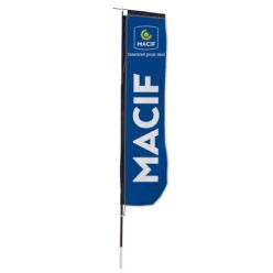 Kit mástil telescópico fibra de vidrio y banderola Beach Flag Corner Pratic