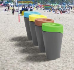 Papelera de gran capacidad para playa Florencia