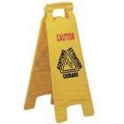 Caballete de advertencia multilingüe plegable