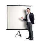 Pantalla de proyección portátil con trípode plegable