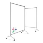 Mampara-pizarra magnética blanca con ruedas Aster