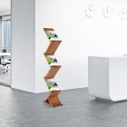 Expositor de pie doble cara madera oscura ZIgZag