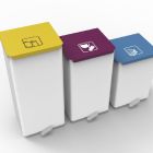 Papelera con pedal de acero y aluminio Terra