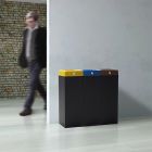 Papalera selectiva Recly 45 / 90 litros negra y blanca