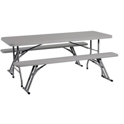 Mesa y dos bancos plegables Duralight II