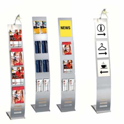 Tótem portafolletos de acero Display estrecho