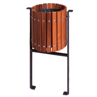 Papelera de madera para exteriores