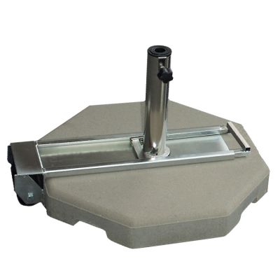 Base de hormigón con ruedas