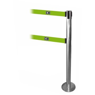 Postes separadores con doble cinta retráctil con base imantada