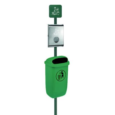 Papelera urbana con poste y dispensador de bolsas Dog Class