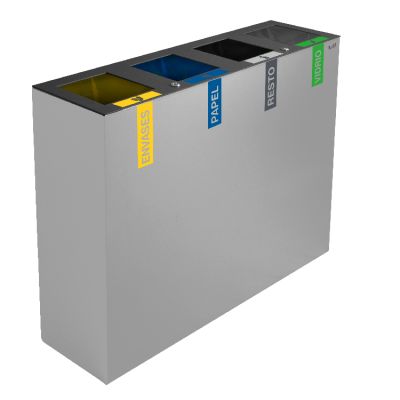 Papelera de reciclaje tapa abierta Mecano 120, 180 y 240 litros