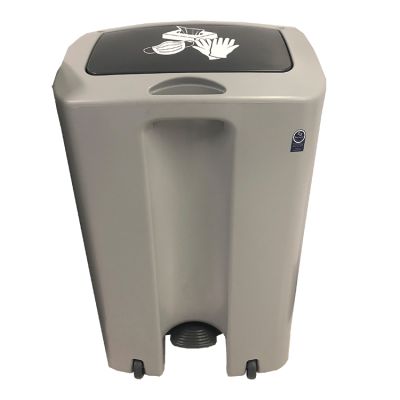 Papelera con pedal y ruedas residuos sanitarios 90 litros