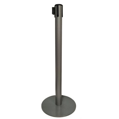 Postes separadores con cinta retráctil Slim Plus gris amartilleado