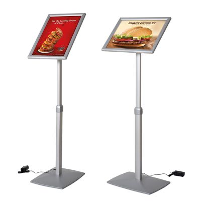 Expositor de pie telescópico con luz Lid Silver