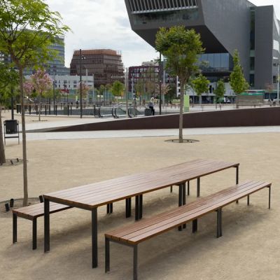mesa y banqueta para parques y jardines