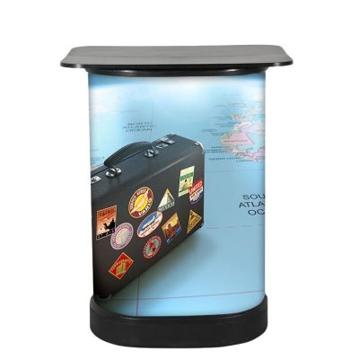 Mostrador publicitario con ruedas Clever