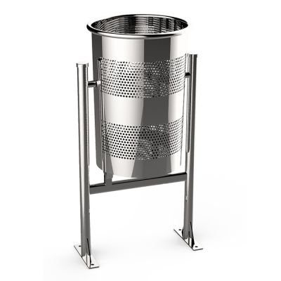 Papelera urbana circular classic inox 60 litros