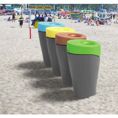 Papelera de gran capacidad para playa Florencia