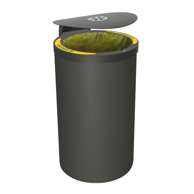 papelera reciclaje acero con cenicero