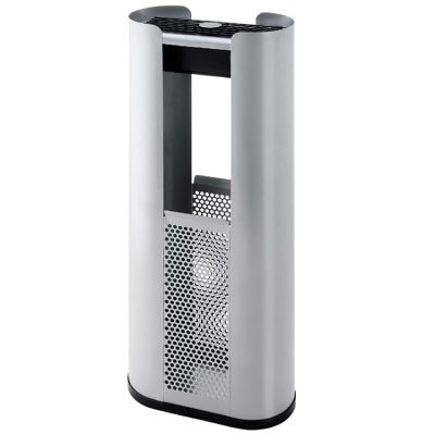 Papelera con cenicero metálica perforada Colum