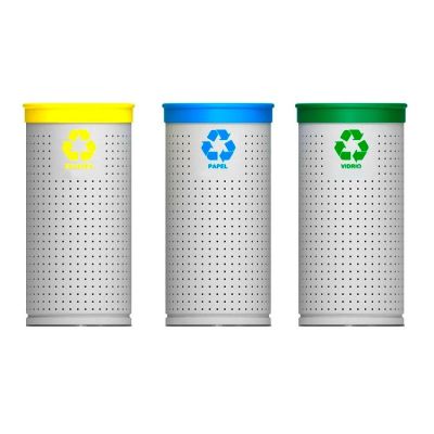 Papeleras de exterior cilíndricas