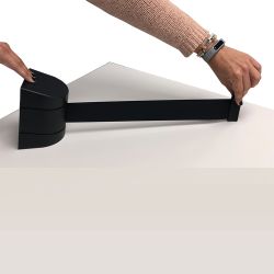 Soporte de pared con cinta retráctil Evolution negro 4.6 metros