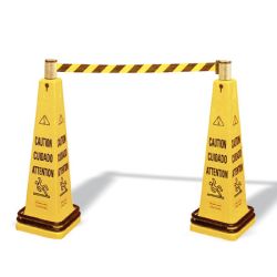 Conos de seguridad portátiles con cinta retráctil