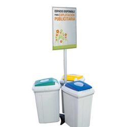 Papelera Urbana De Reciclaje Ecoisla Mástil 2m 42 Y 95 Litros