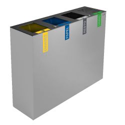 Papelera de reciclaje tapa abierta Mecano 120, 180 y 240 litros