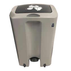 Papelera con pedal y ruedas residuos sanitarios 90 litros