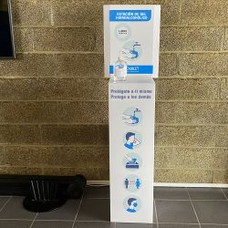 Estación de gel hidroalcohólico en cartón