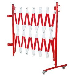 Barrera extensible Xpand Master con ruedas y abrazaderas para fijar a poste
