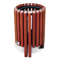Papelera urbana de madera Clásica 40 litros