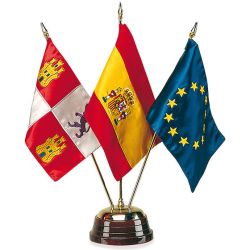 Banderas bordadas doble raso de sobremesa