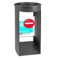 Cenicero exterior con señalización espacio sin humo Strainer
