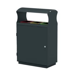 Papelera de reciclaje metálica para tres residuos 120 litros Valencia