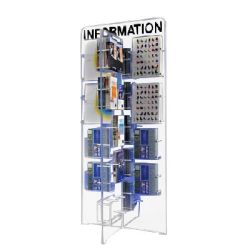 Expositor de metacrilato múltiple de pie 4 caras Maxim